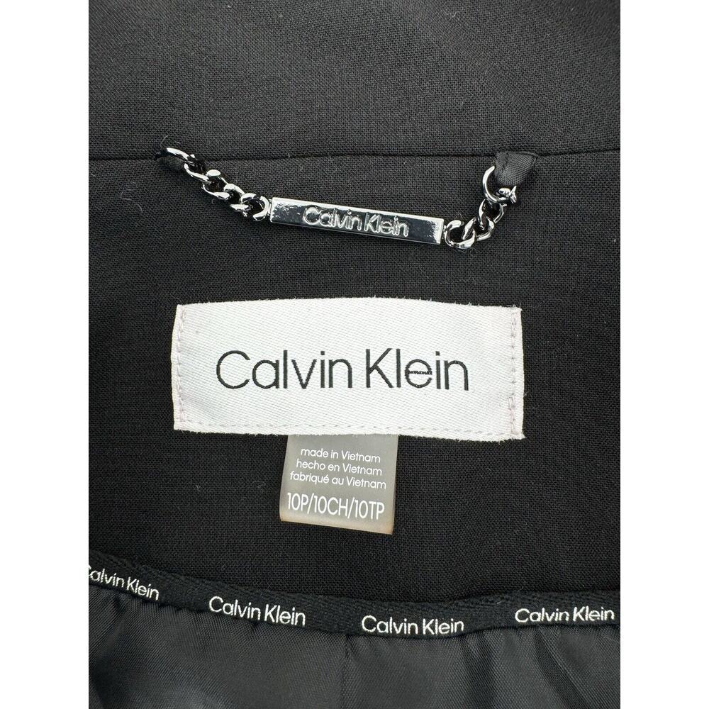 Calvin Klein Tweed Blazer Jacket Size P 10 Open Long Office Career Preppy $169​ - Picture 12 of 15